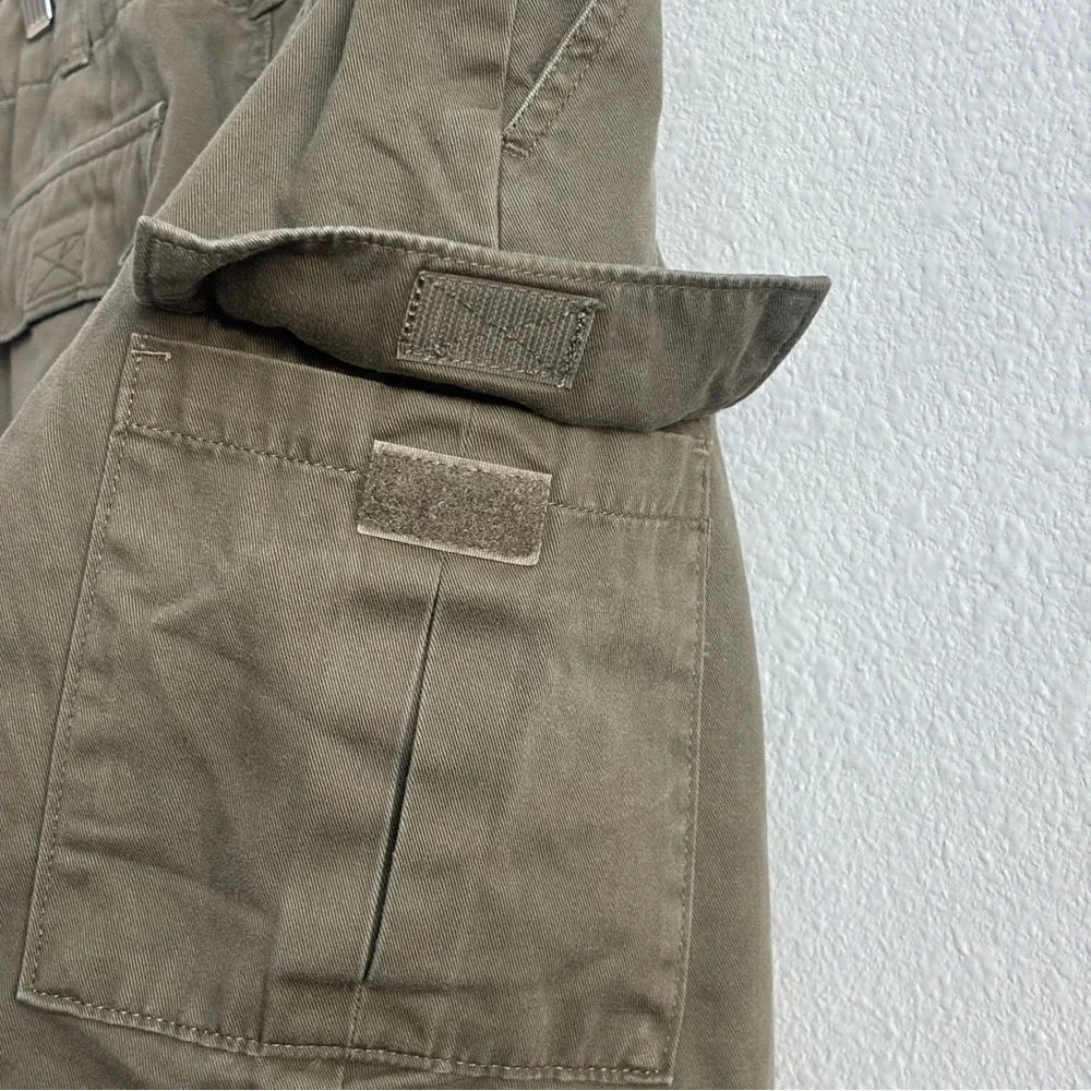 GAP Olive Green Cargo Mini Skirt 100% Cotton Side Pockets Belt Loops Size 6